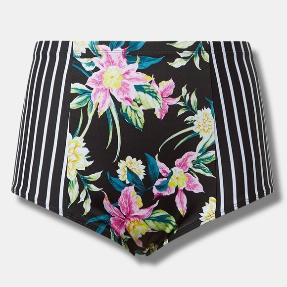 ❤️NWT VINTAGE TORRID SWIM BOTTOM TROPICAL - HIGH WAIST TUMMY CONTROL BIKINI PLUS - Picture 8 of 11